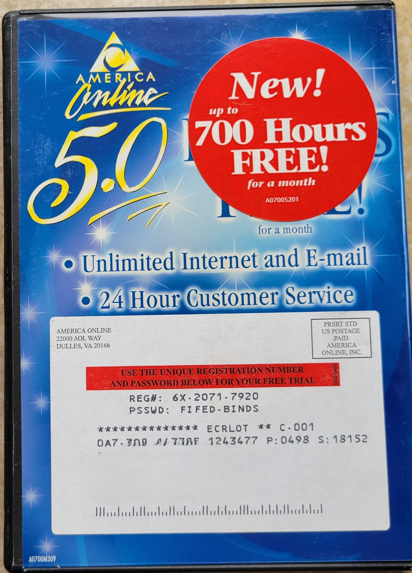 Vintage - America Online 5.0 in Year 1999