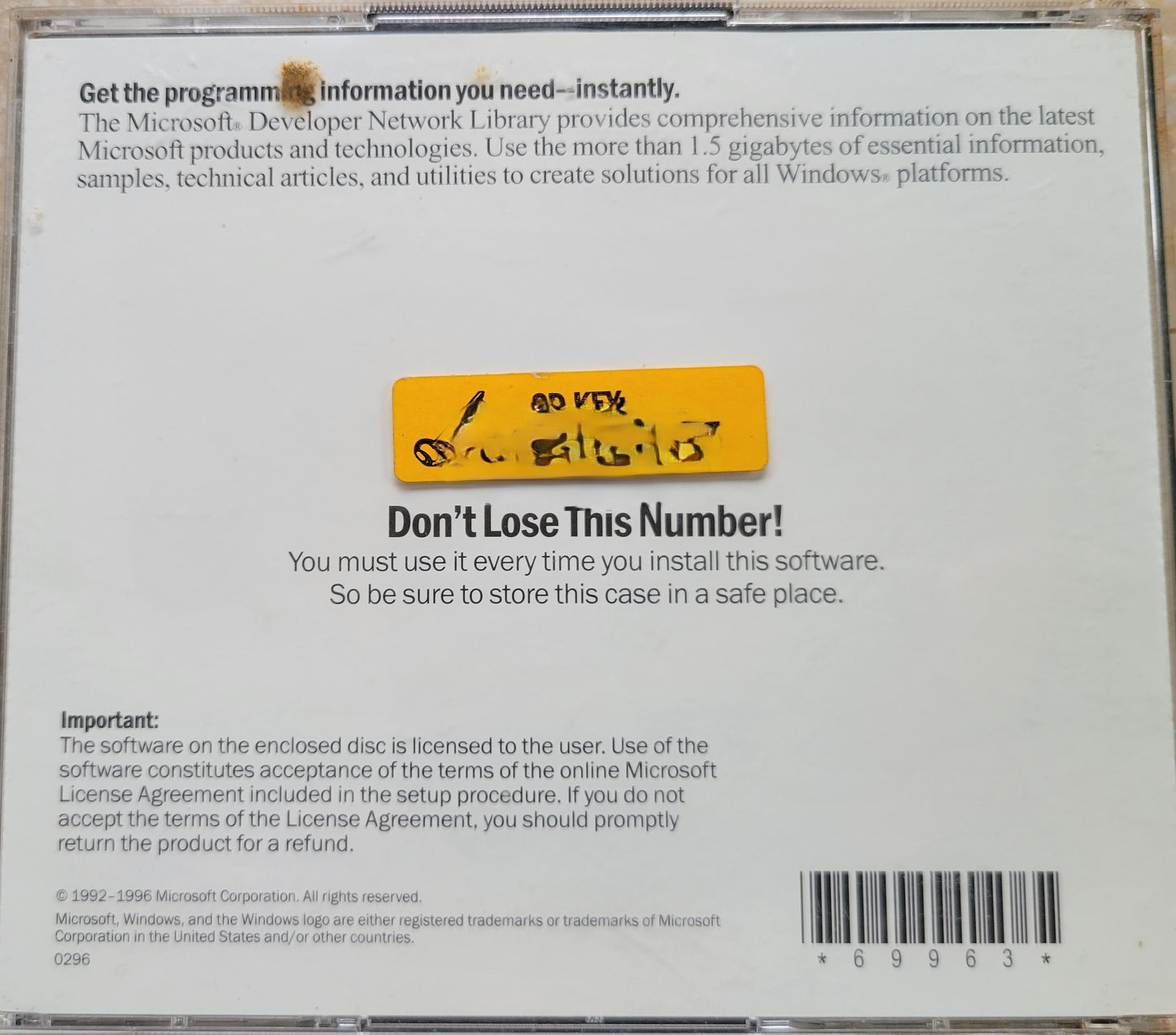 Vintage - Microsoft Developer Network Library, 2 CDs, 1996