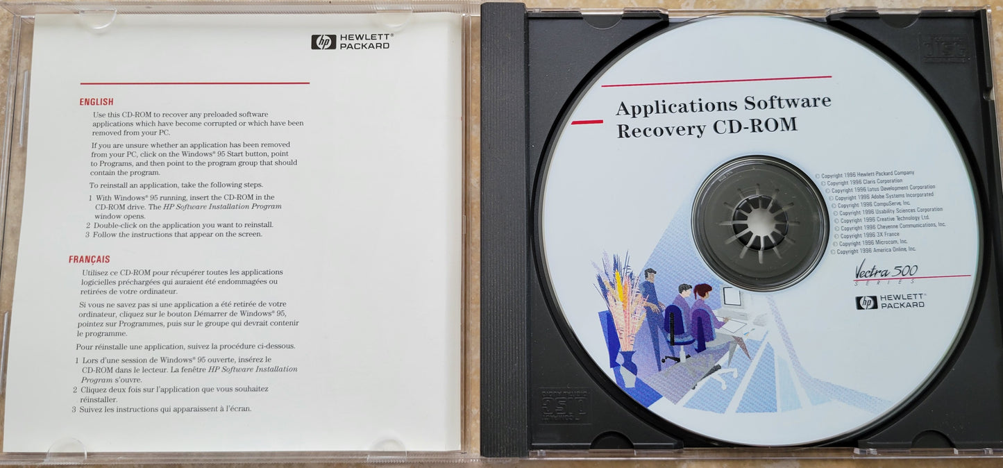 Vintage - HP Applications Software Recovery CD-ROM for Vectra 500, 5011-1866
