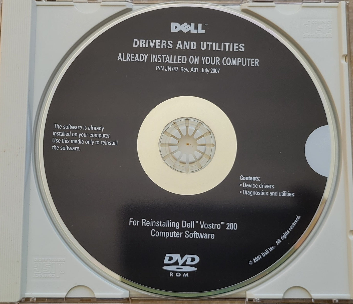 Vintage - Dell Drivers and Utilities for Vostro 200 Computer Software, 2007