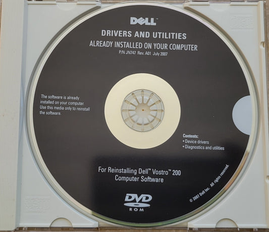 Vintage - Dell Drivers and Utilities for Vostro 200 Computer Software, 2007