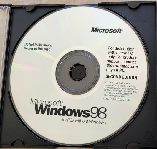 Vintage - Microsoft Windows 98 Second Edition, 1999