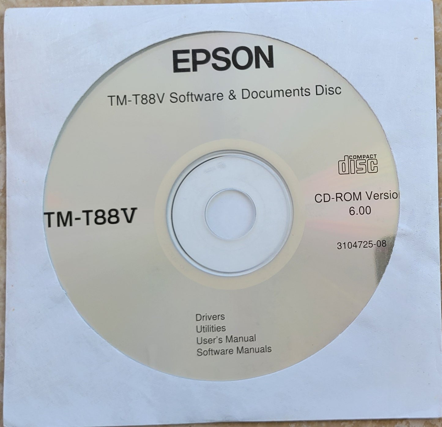 Vintage - EPSON TM-T88V Printer Software & Documents CD Version 6.0
