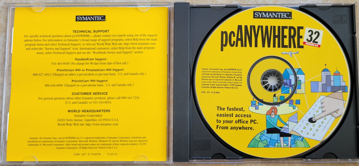 Vintage - SYMANTEC PCAnywhere 32 Version 8.0, 1997