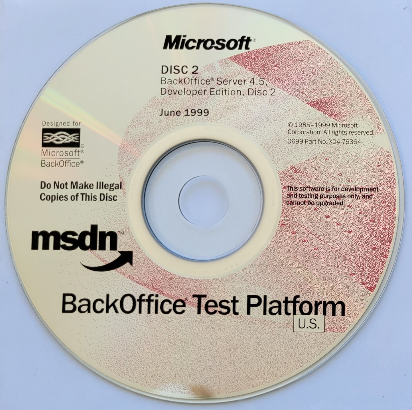 Microsoft BackOffice Server 4.5 Developer Edition, 7 CDs, 1999