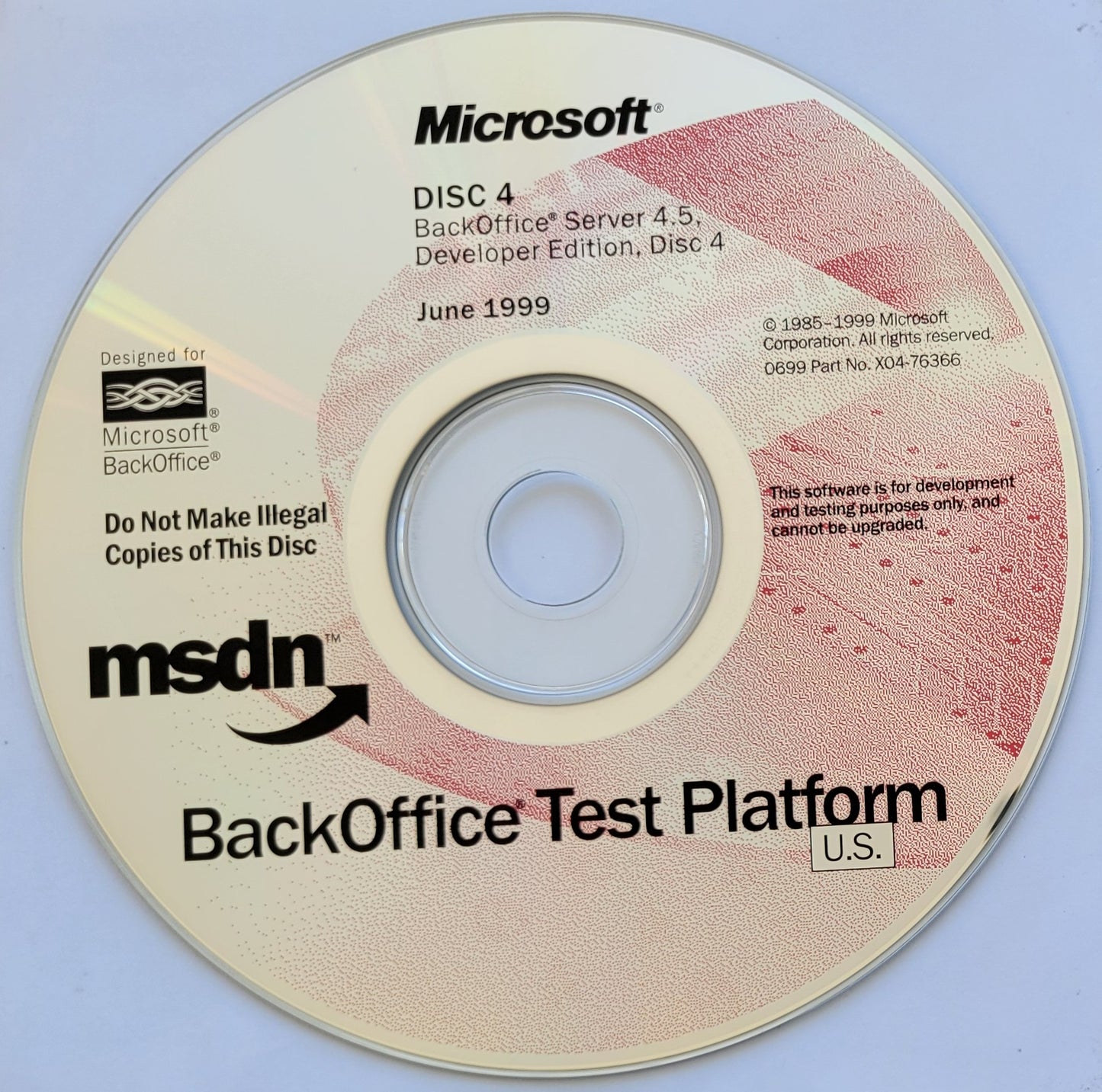 Microsoft BackOffice Server 4.5 Developer Edition, 7 CDs, 1999