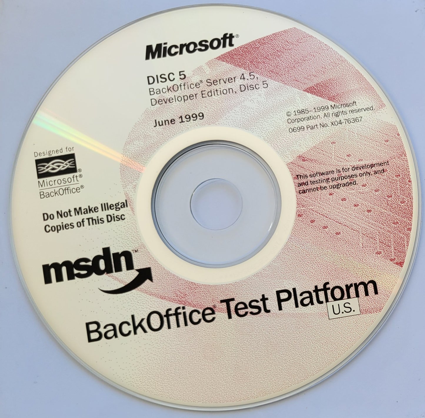 Microsoft BackOffice Server 4.5 Developer Edition, 7 CDs, 1999