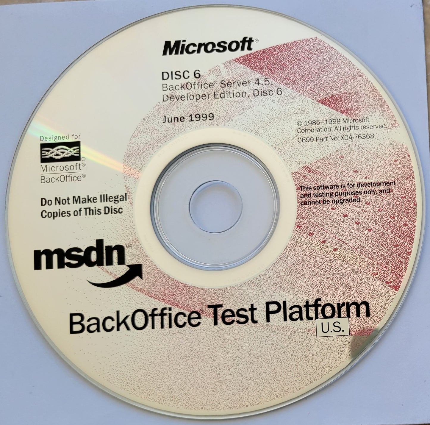 Microsoft BackOffice Server 4.5 Developer Edition, 7 CDs, 1999