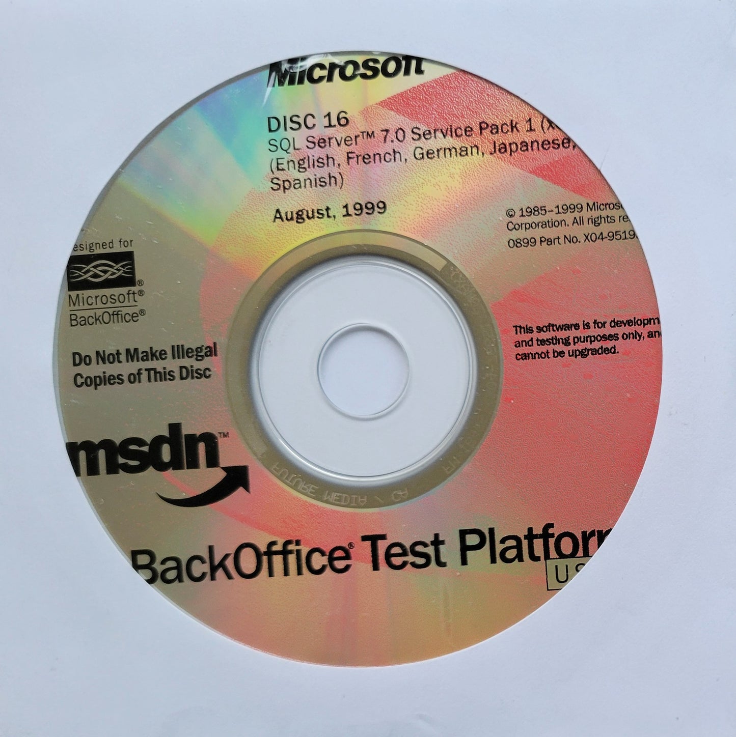 Vintage - Microsoft SQL Server 7.0 Service Pack 1 (x86)