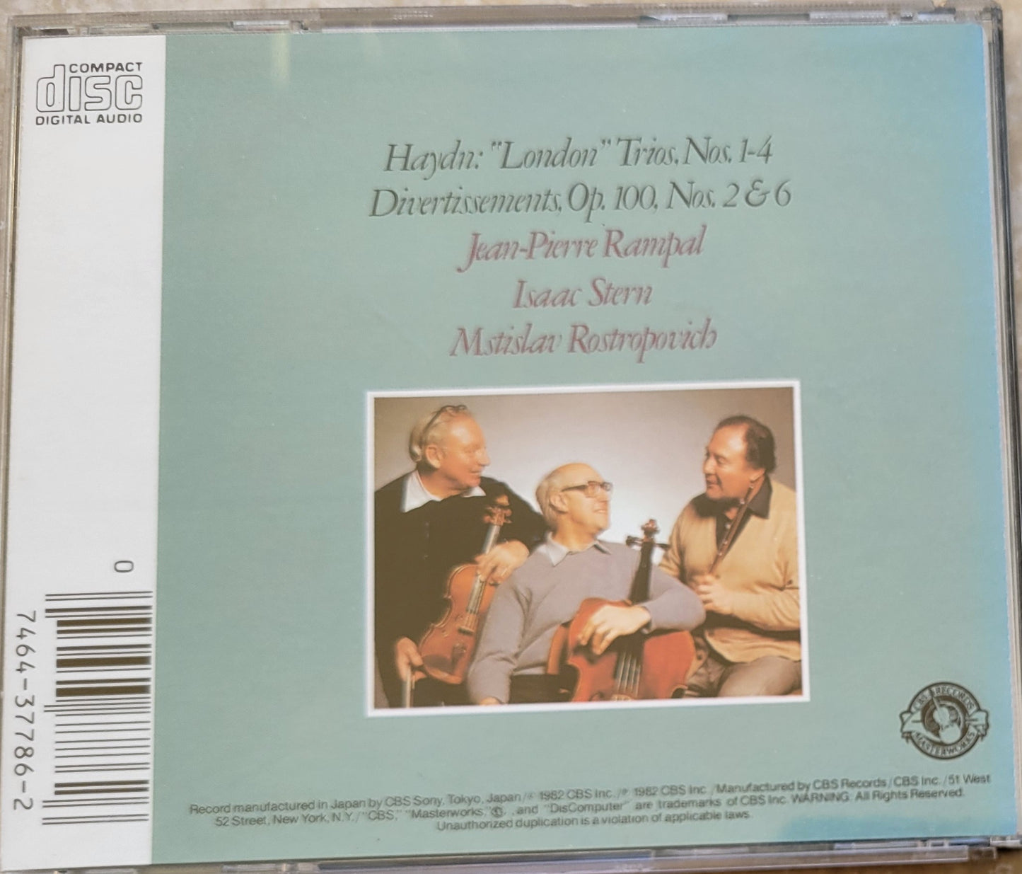 Music CD - Haydn: "London" Trios, Nos. 1-4, 1982