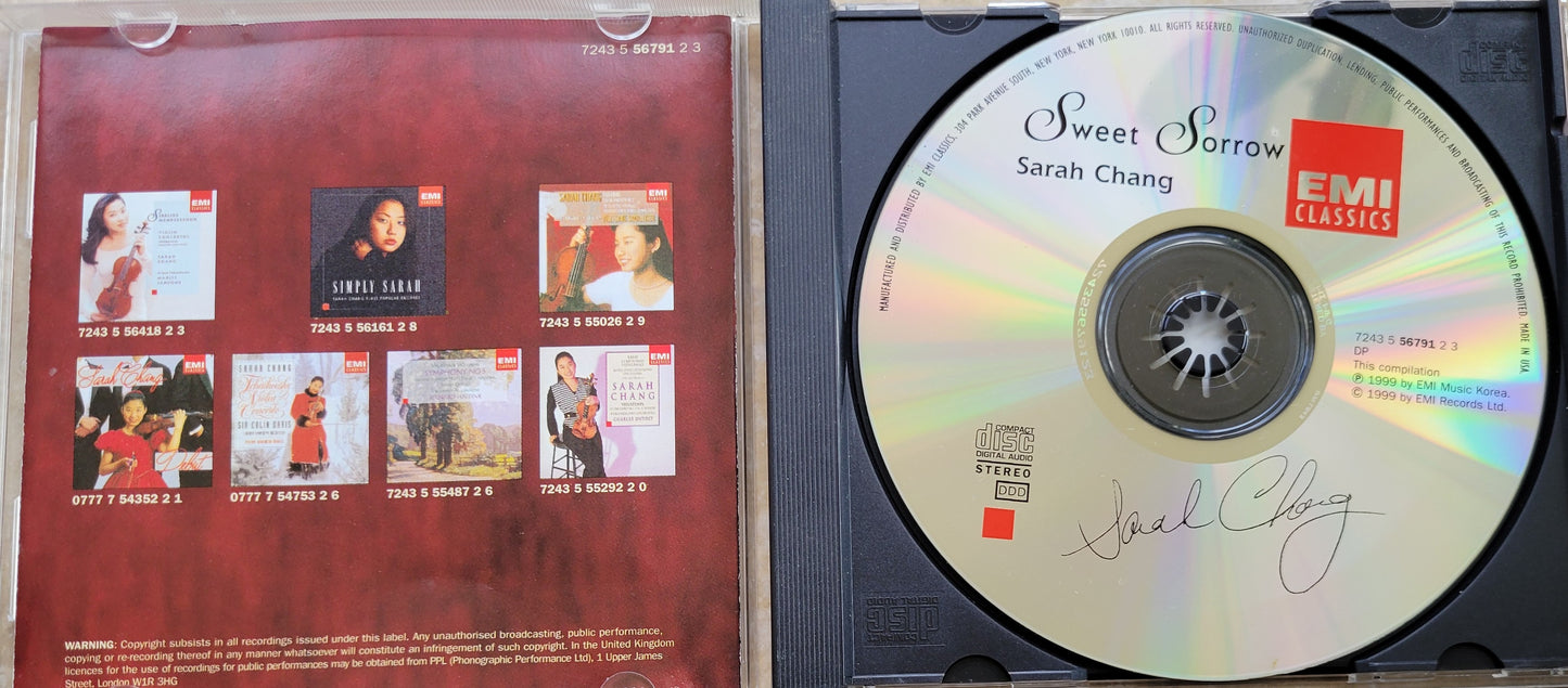 Music CD - Sara Chang, Violin - Sweet Sorrow, 1999