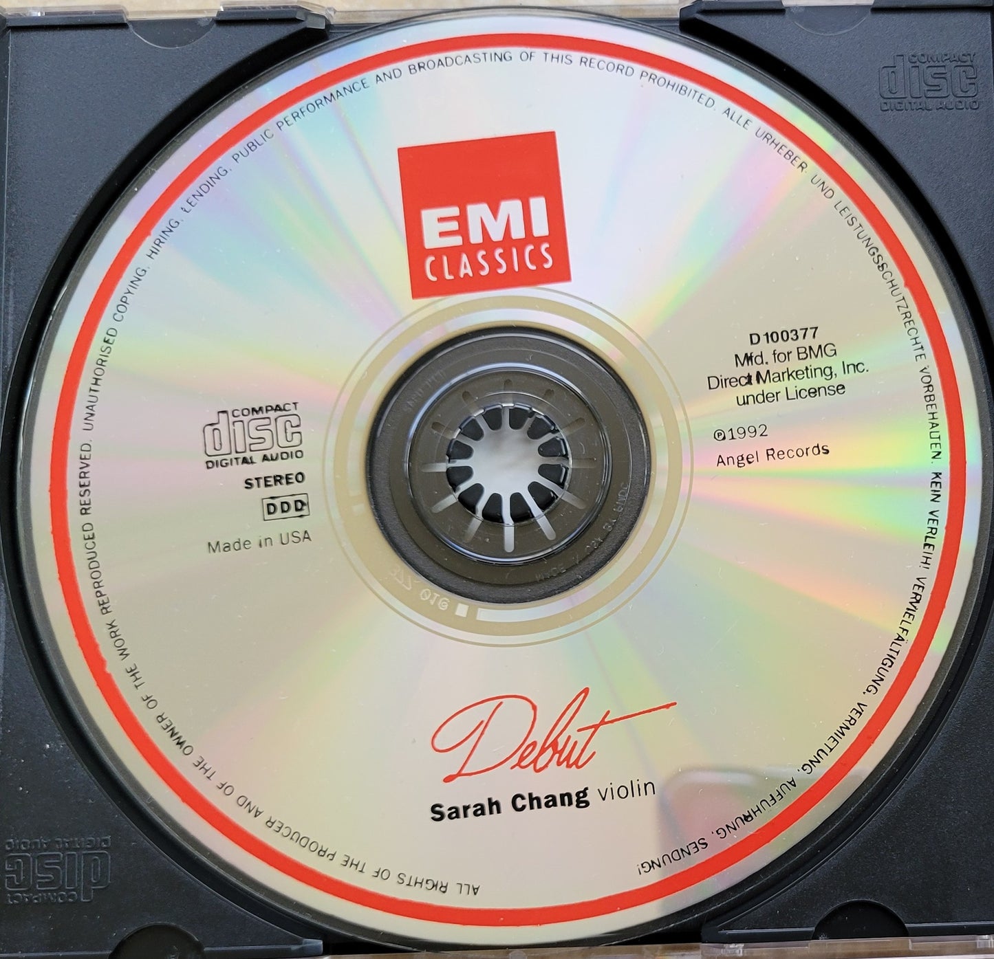 Music CD - Sarah Chang, Violin Debut, 1992