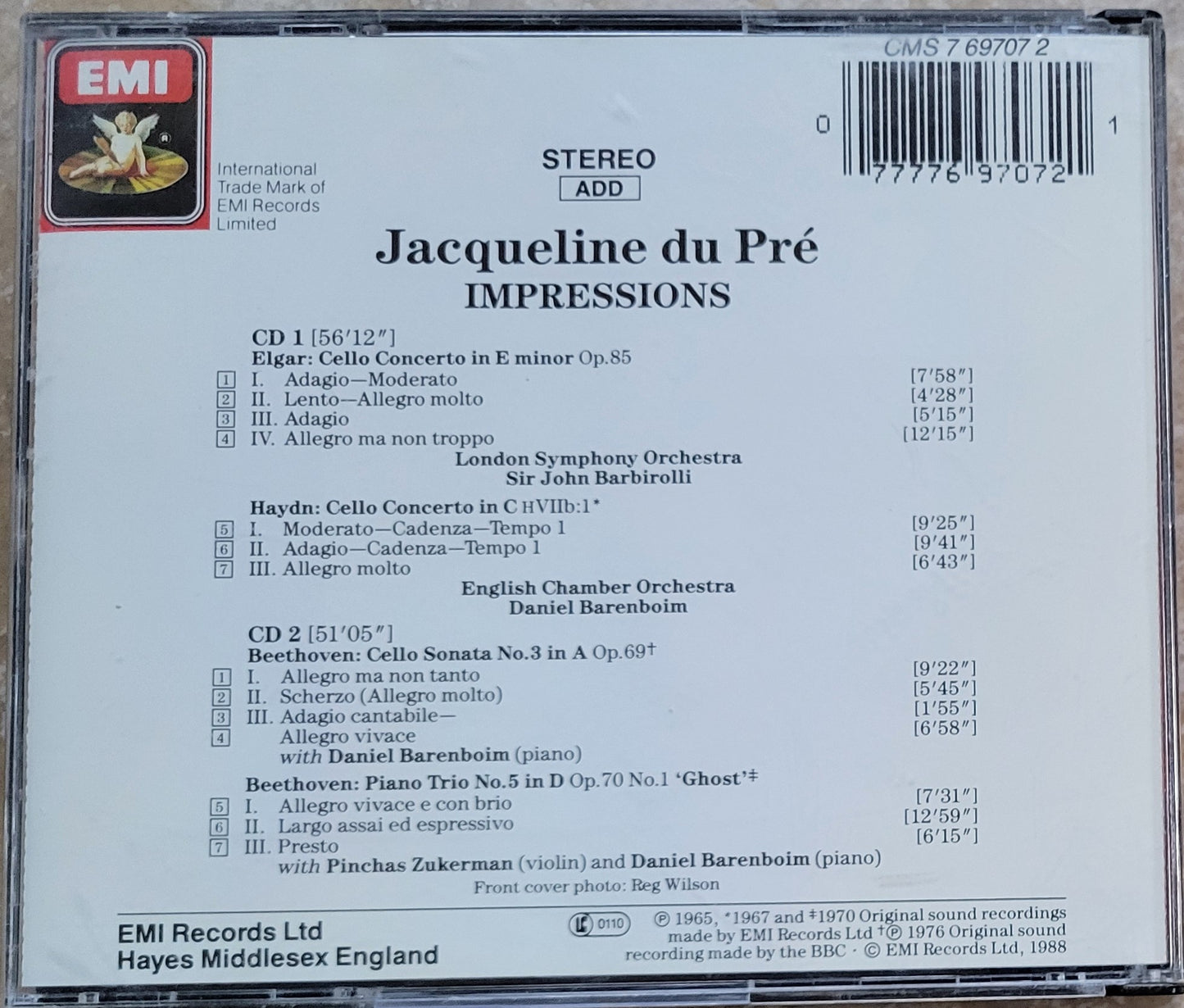 Music CD - Jacqueline Du Pre, Impressions, 2 CDs, 1988