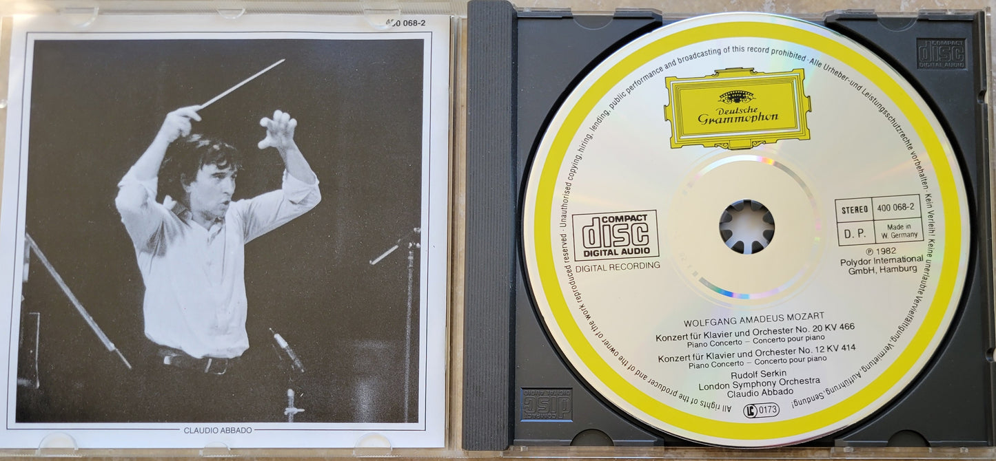 Music CD - Mozart: Piano Concerto Nos. 20 & 12, Rudolf Serkin, 1982