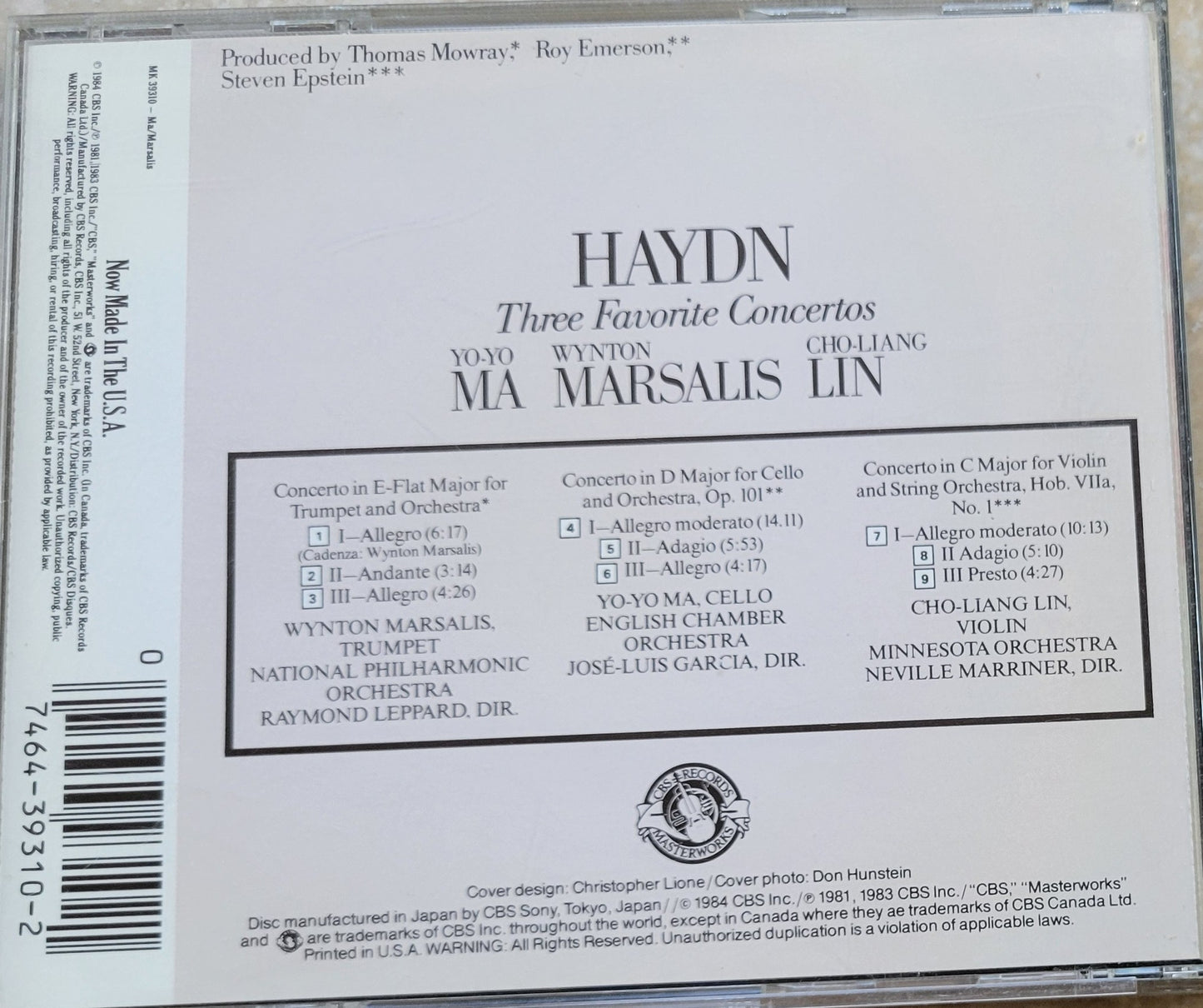 Music CD - Haydn: Cello Concerto, Trumpet Concerto, Violin Concerto, 1983