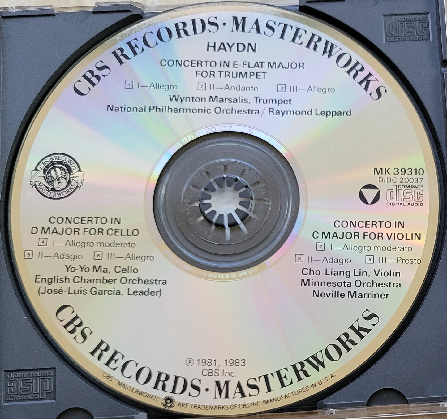 Music CD - Haydn: Cello Concerto, Trumpet Concerto, Violin Concerto, 1983