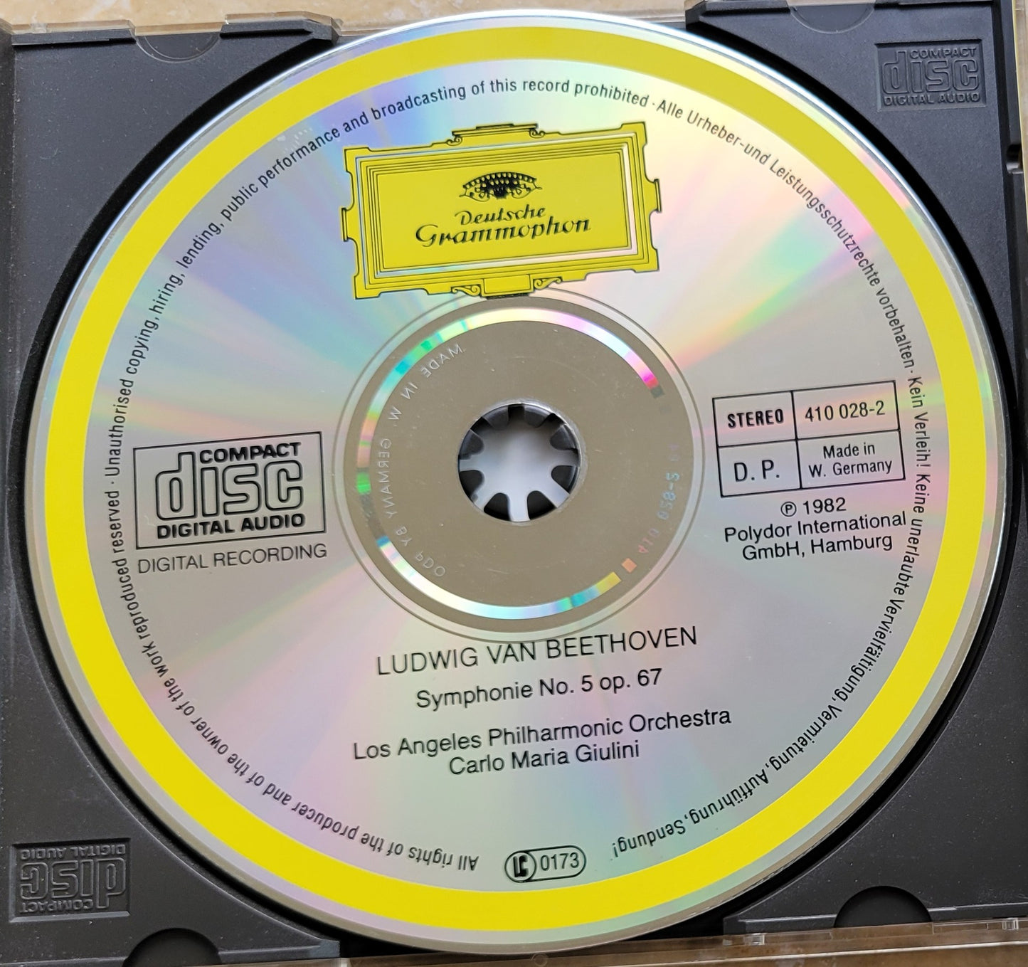 Music CD - Beethoven: Symphony No. 5, Carlo Maria Giulini, 1982