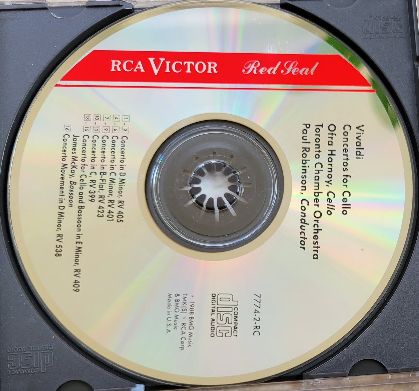Music CD - Vivaldi: Concertos For Cello, Ofra Harnoy, 1988
