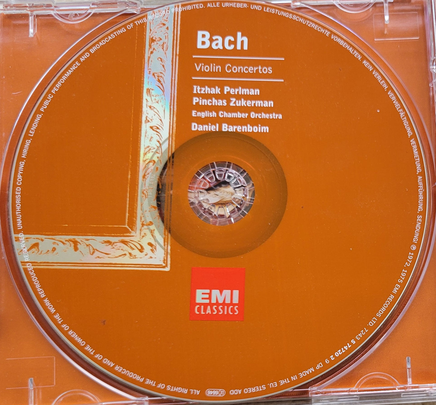 Music CD - Bach: Violin Concertos, Itzhak Perlman, Pinchas Zukerman, 2001