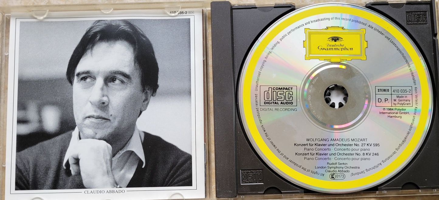 Music CD - Mozart: Piano Concertos Nos. 27 & 8, Rudolf Serkin, 1984