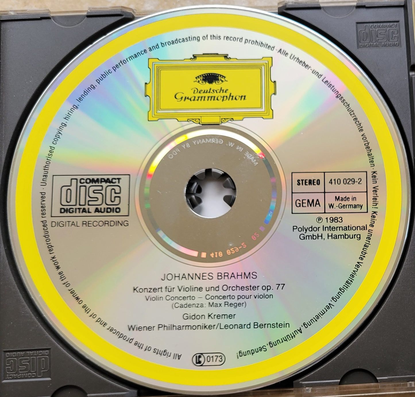 Music CD - Johannes Brahms: Violin Concerto, Gidon Kremer, 1983