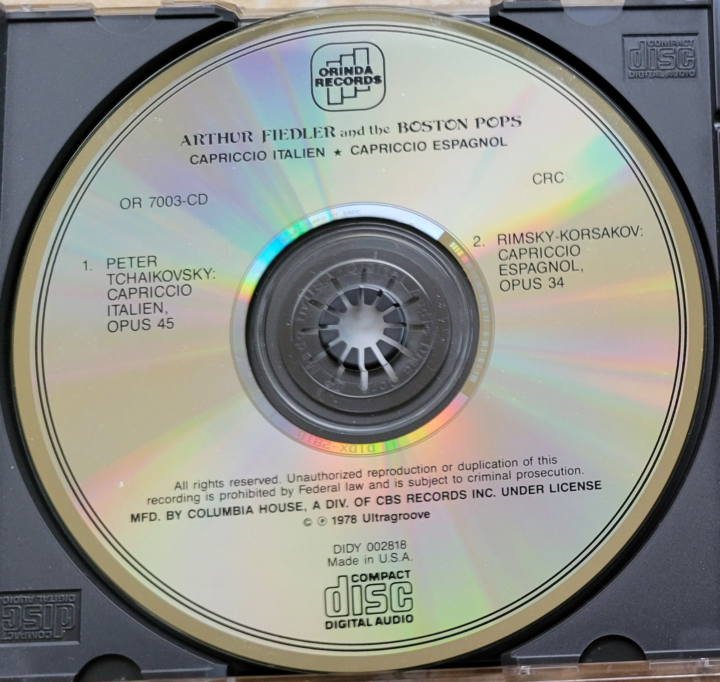 Music CD - Tchaikovsky: Capriccio Italien, Rimsky-Korsakov: Capriccio Espagnol, 1978