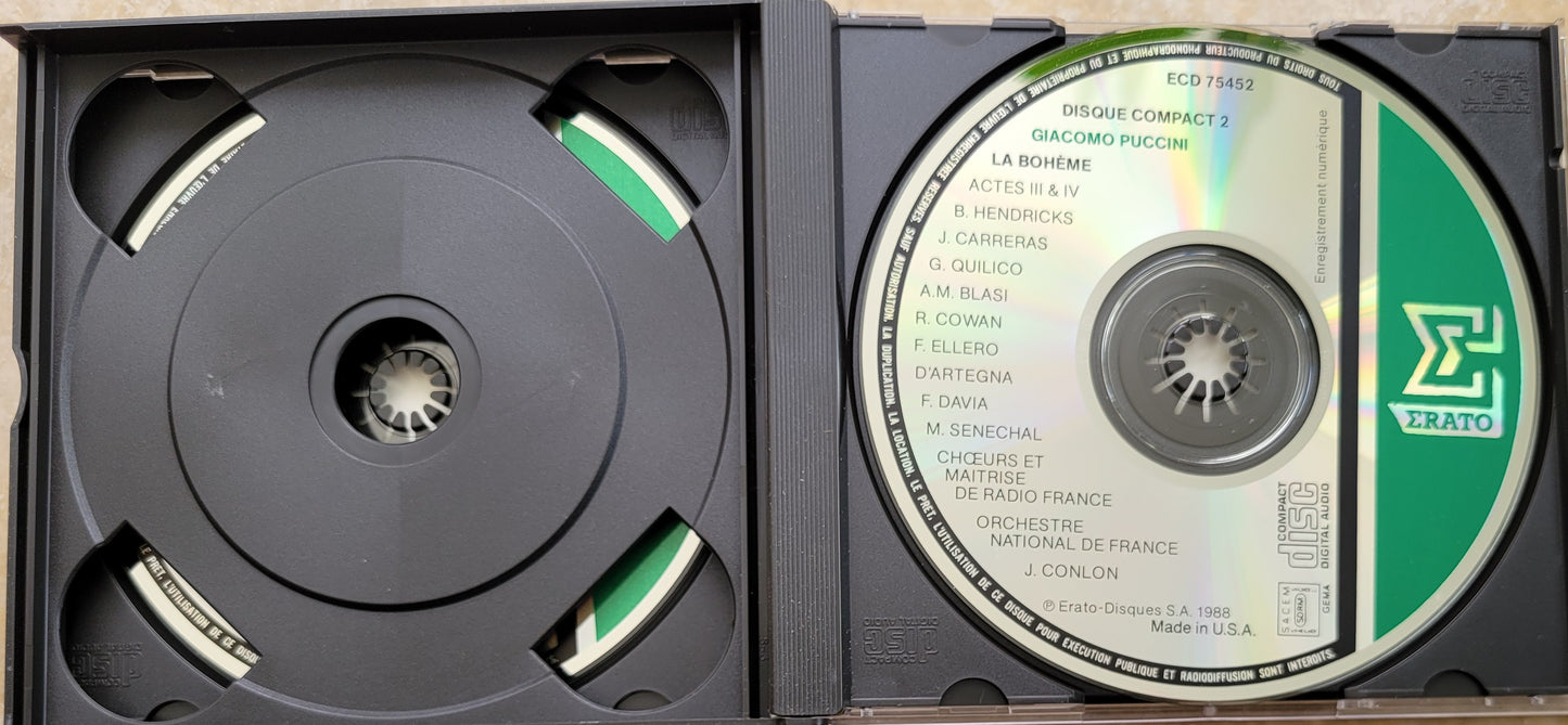Music CD - Puccini: La Boheme, Barbara Hendricks, Jose Carreras, 2 CDs, 1988