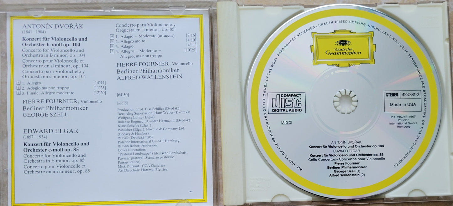 Music CD - Dvorak & Elgar: Cello Concertos, Pierre Fournier, George Szell, 1967