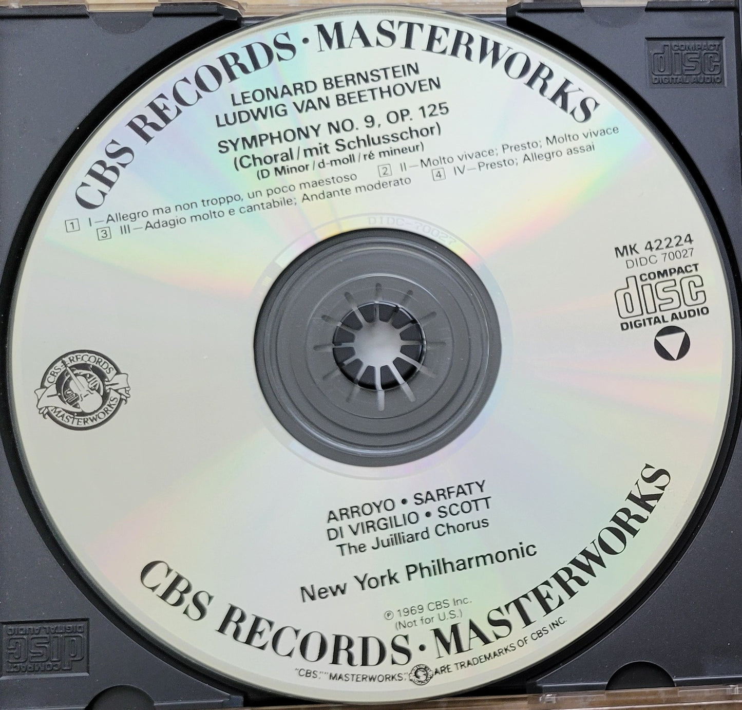 Music CD - Beethoven: Symphony No. 9, Leonard Bernstein, 1969