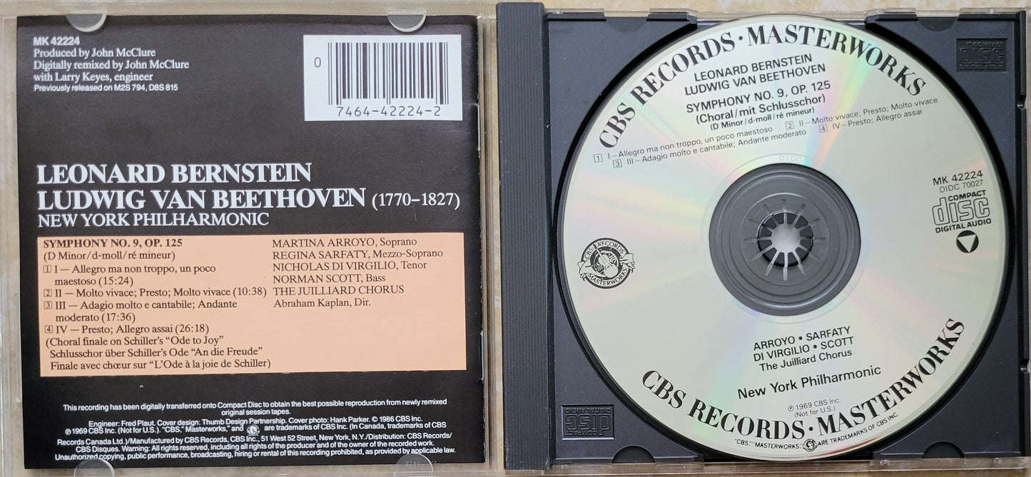Music CD - Beethoven: Symphony No. 9, Leonard Bernstein, 1969