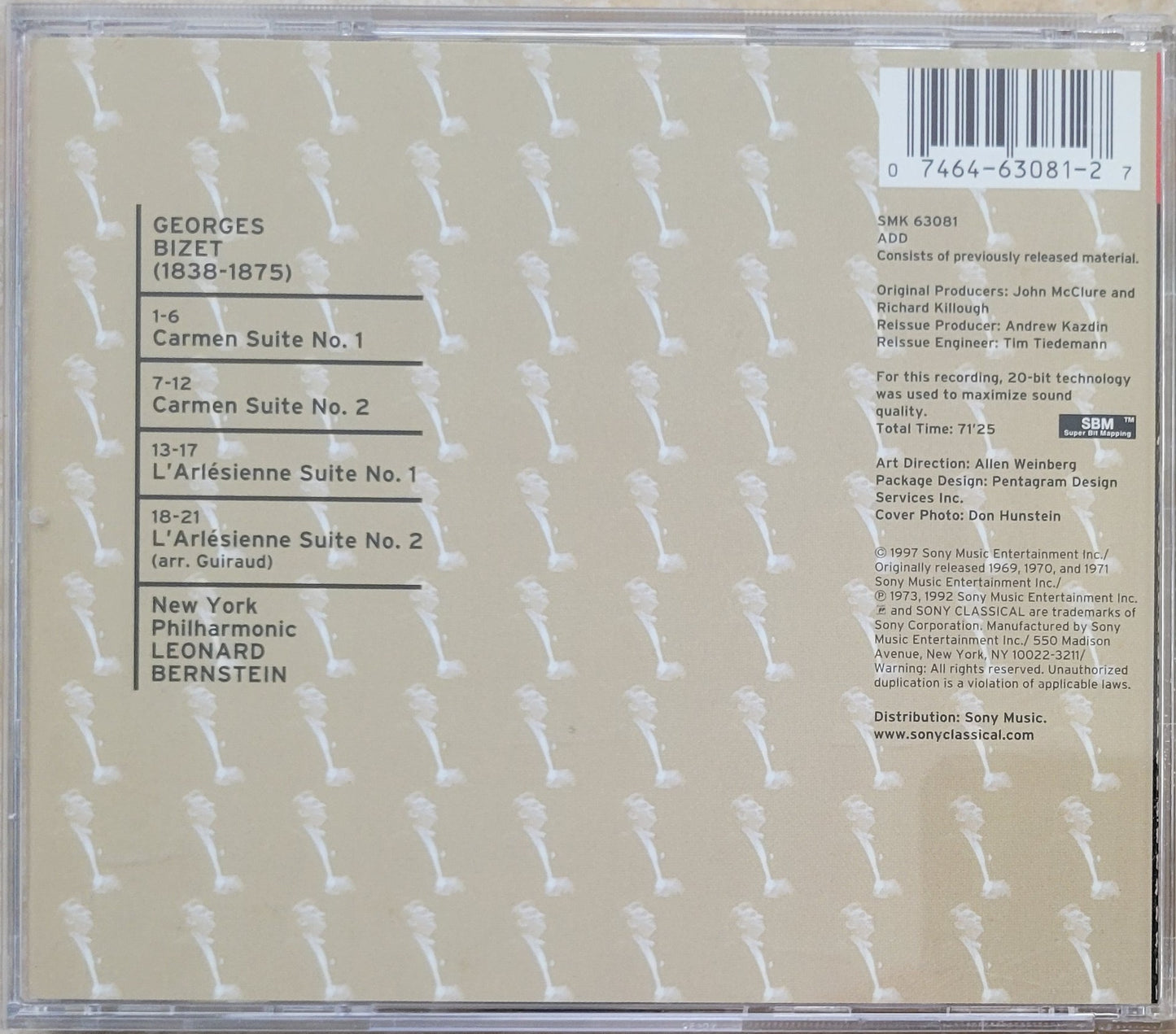 Music CD - Bizet: Carmen Suite and Larlesienne Suites, Leonard Bernstein, 1997
