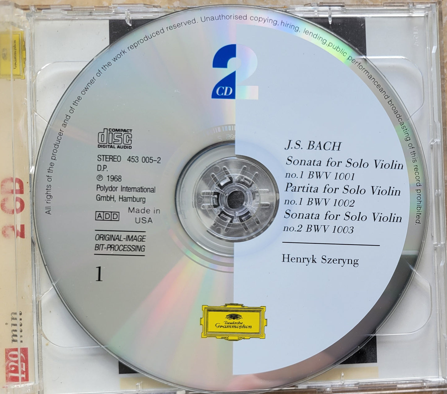 Music CD - Bach: Sonatas &amp; Partitas for Violin, Henryk Szeryng, 2CDs, 1968