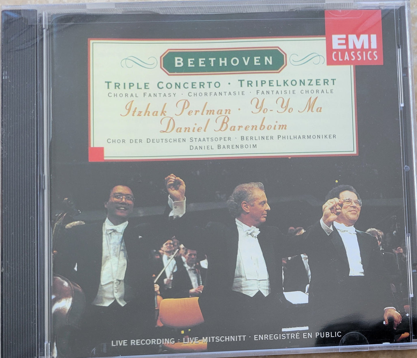Music CD - Beethoven: Triple Concerto, Itzhak Perlman, Yo Yo Ma, Barenboim, 1995