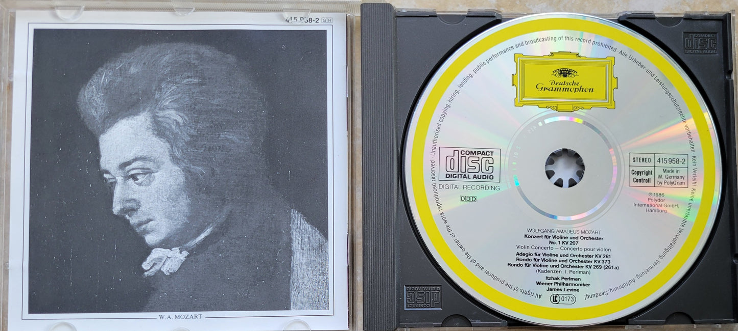 Music CD - Mozart: Violin Concerto No. 1, Itzhak Perlman, 1986