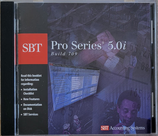 1. SBT Pro Series 5.0i, Build 709, Accounting Software CD, 2000