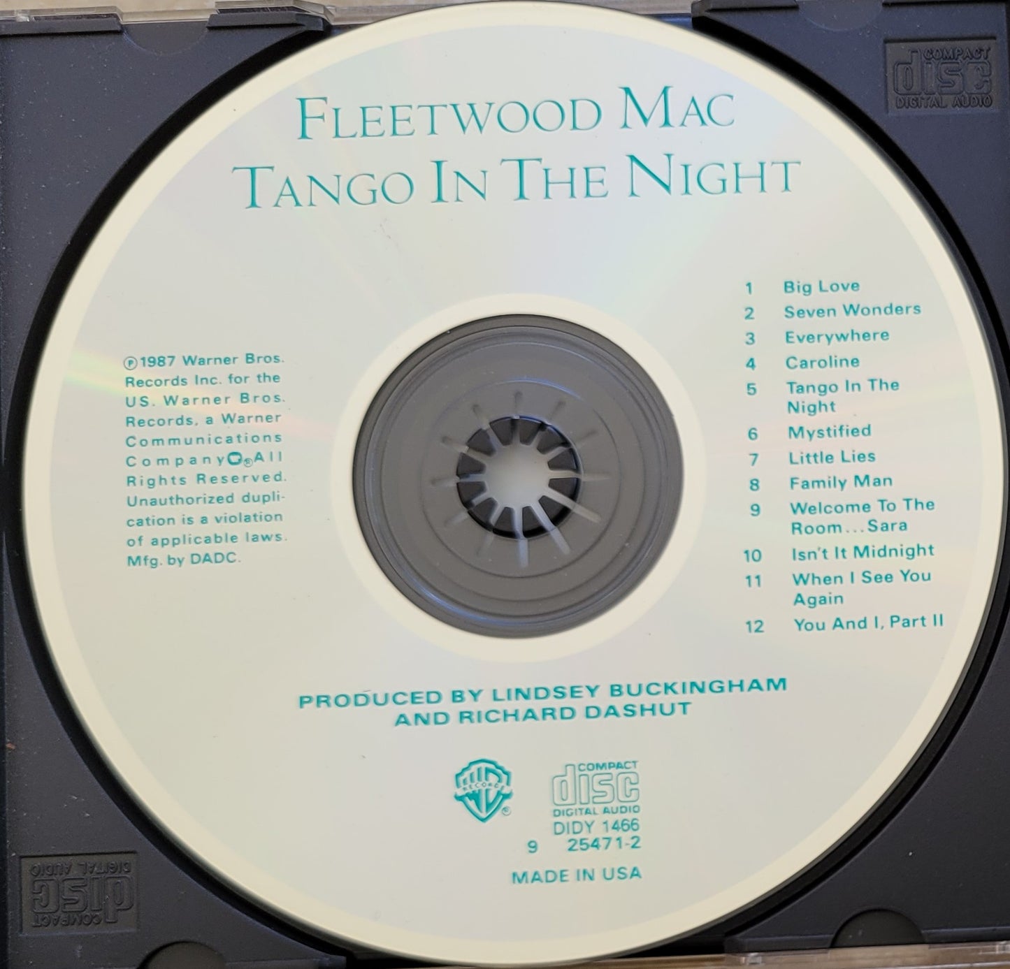 Music CD - Fleetwood Mac: Tango In The Night, Warner Bros. Records, 1987