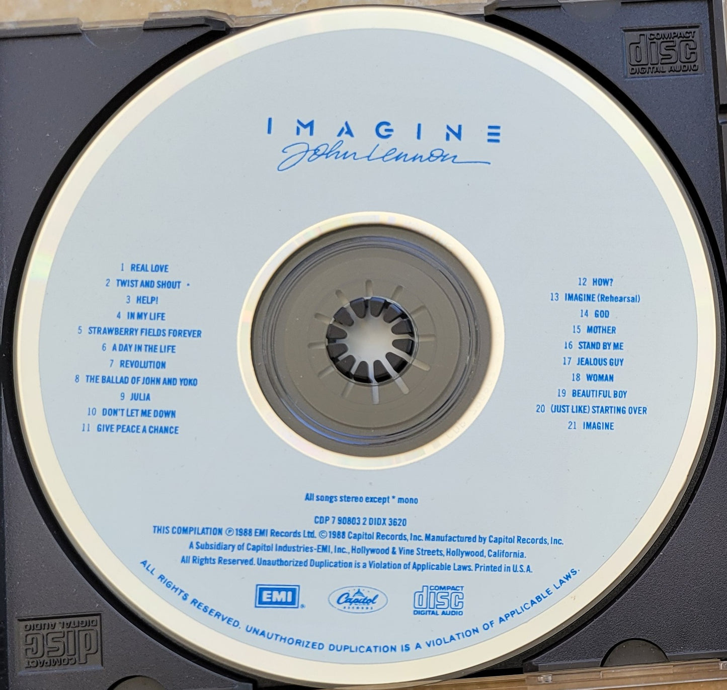 Music CD - John Lennon: Imagine, EMI, 1988