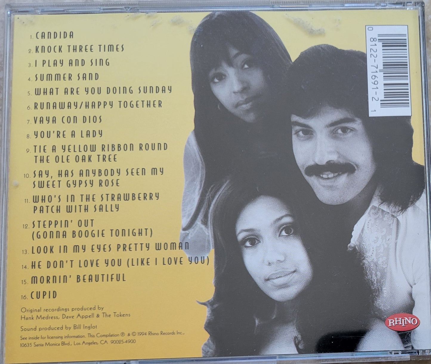 Music CD - The Best of Tony Orlando & Dawn, Rhino Records, 1994