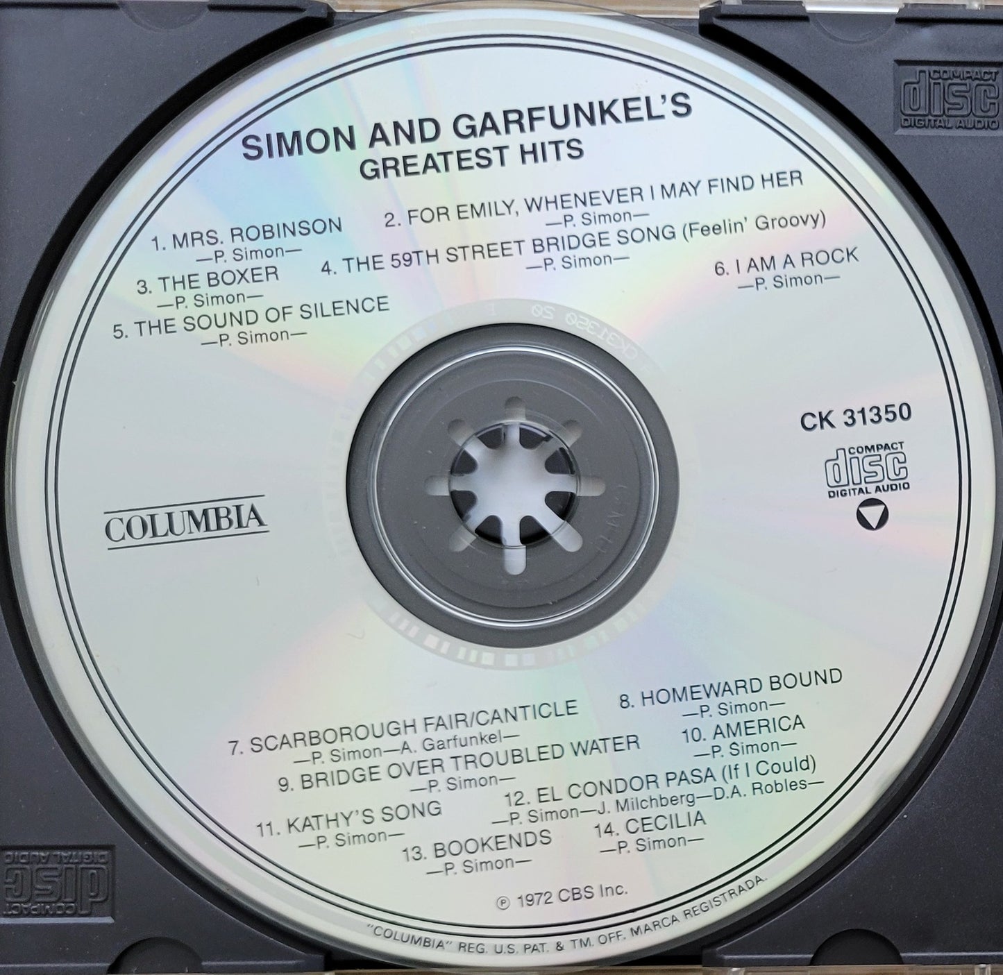 Music CD - Simon and Garfunkel's Greatest Hits, Columbia, CBS, 1972