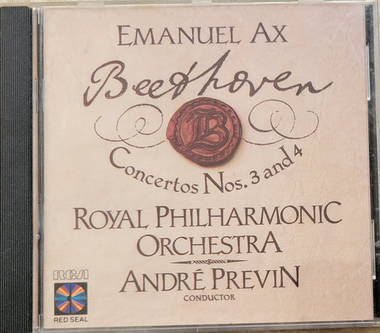 Music CD - Beethoven: Piano Concertos Nos. 3 & 4, Emanuel Ax, 1987