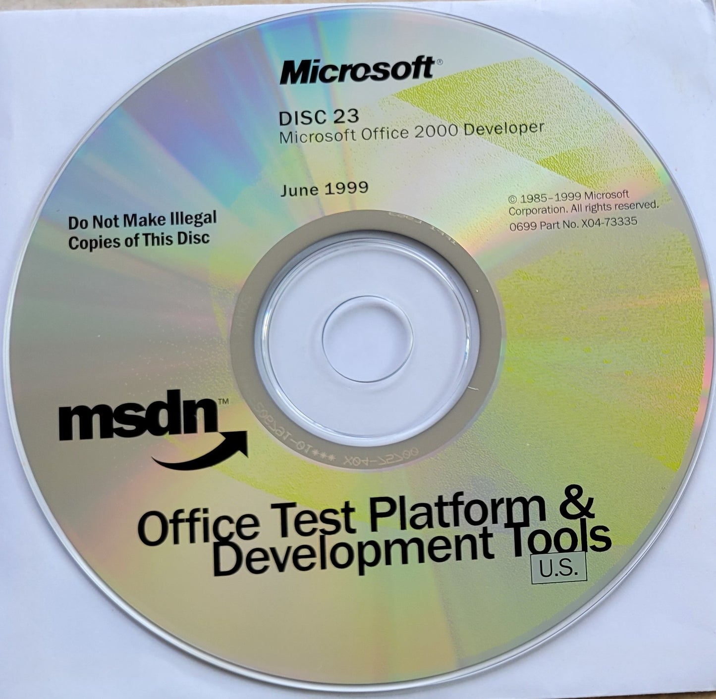 Vintage - Microsoft Office 2000 Developer, 1999