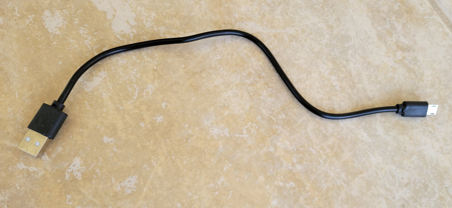 Short USB to Micro USB Cable, 1 Foot, Black