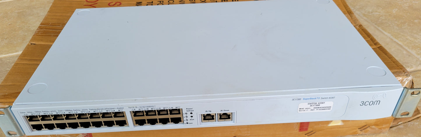3COM SuperStack3 24-Port Manageable Switch 4226T, 3C17300, RJ-45 BaseT
