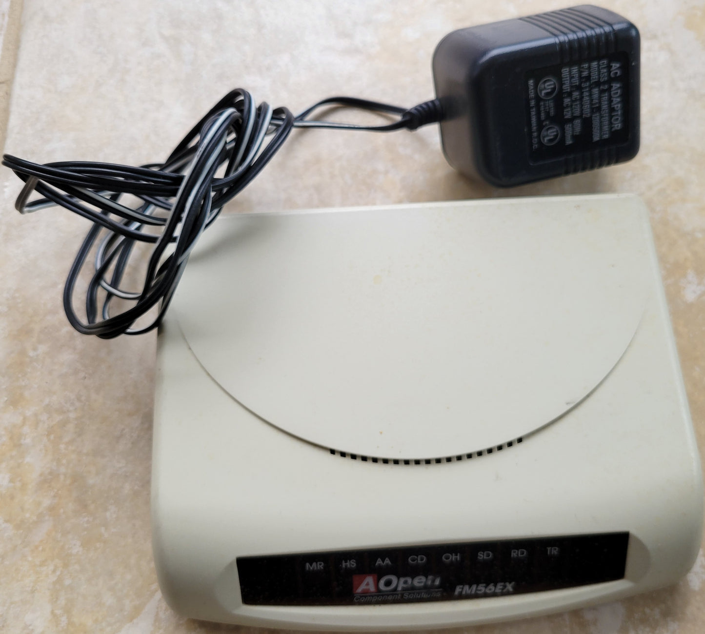 AOpen FM56EX External Modem, RS-232 Serial Port, RJ-11 Phone Jack