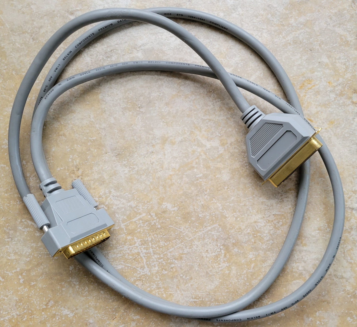 DB-25 Male to Centronics Parallel Printer Cable, IEEE 1284, 6 Feet