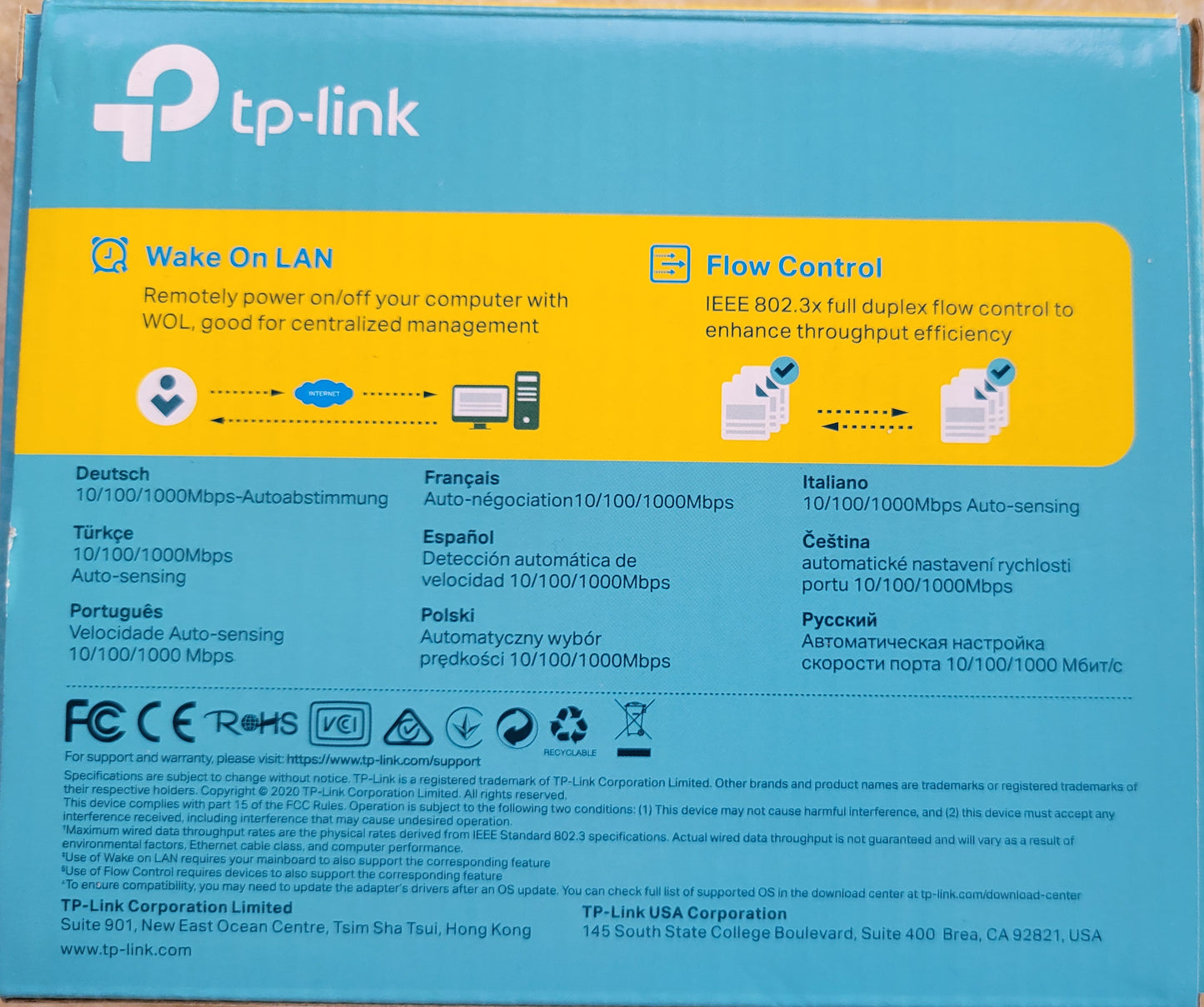 TP-Link Gigabit PCI Express Network Adapter, TG-3468, Wake On LAN