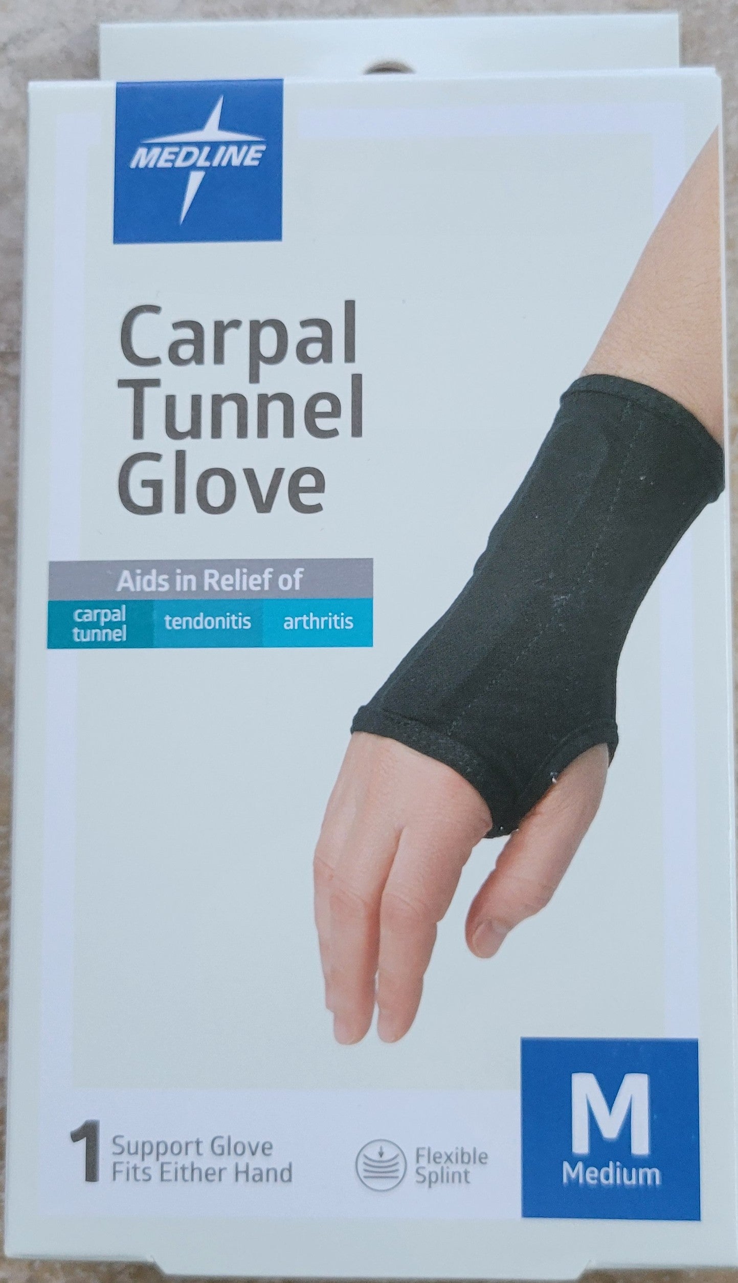 Medline Carpal Tunnel Glove, Flexible Splint  UPC: 888277727222