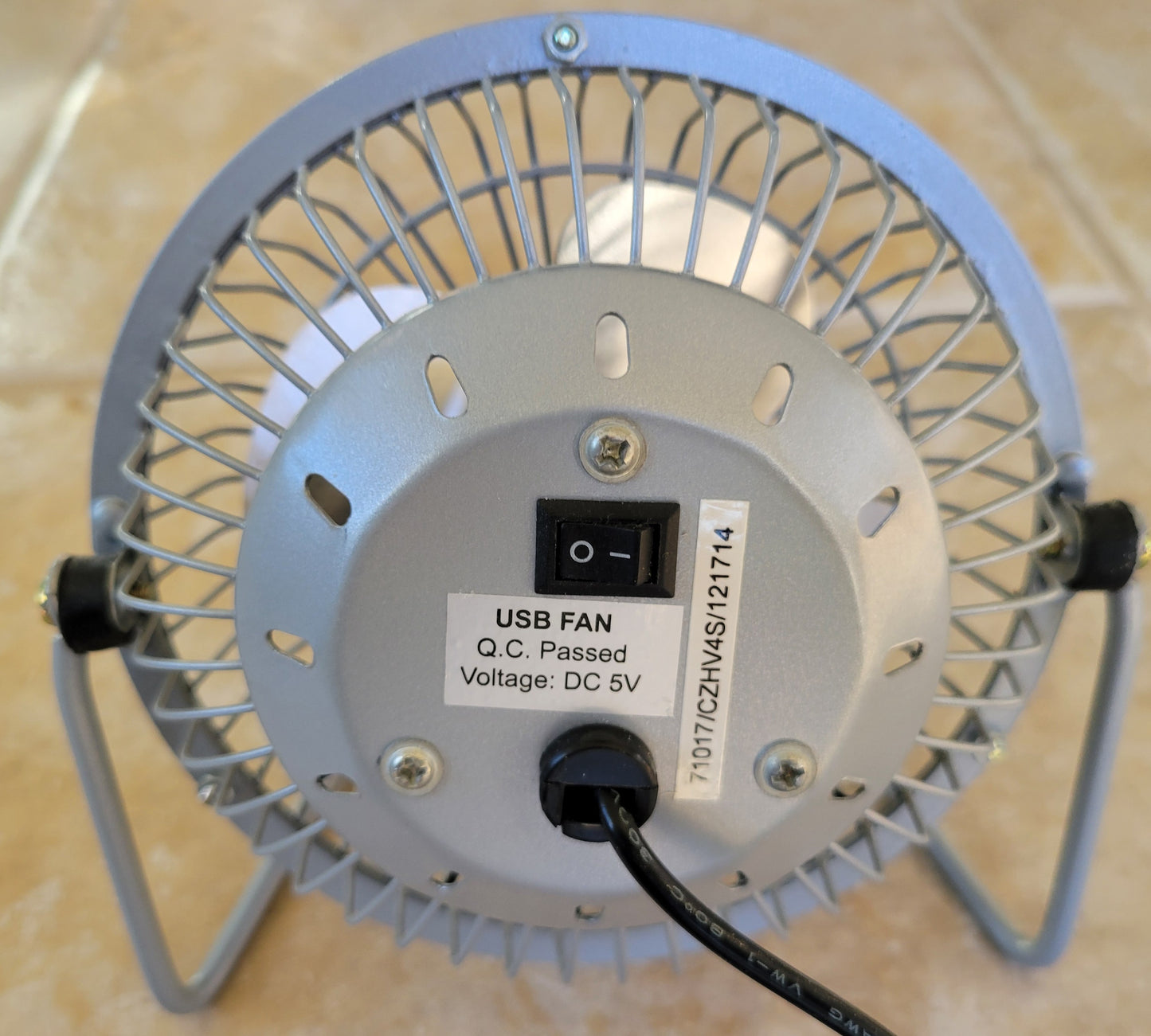 Comfort Zone Mini Desktop Metal Fan, USB Powered, Portable, 360 Tilt