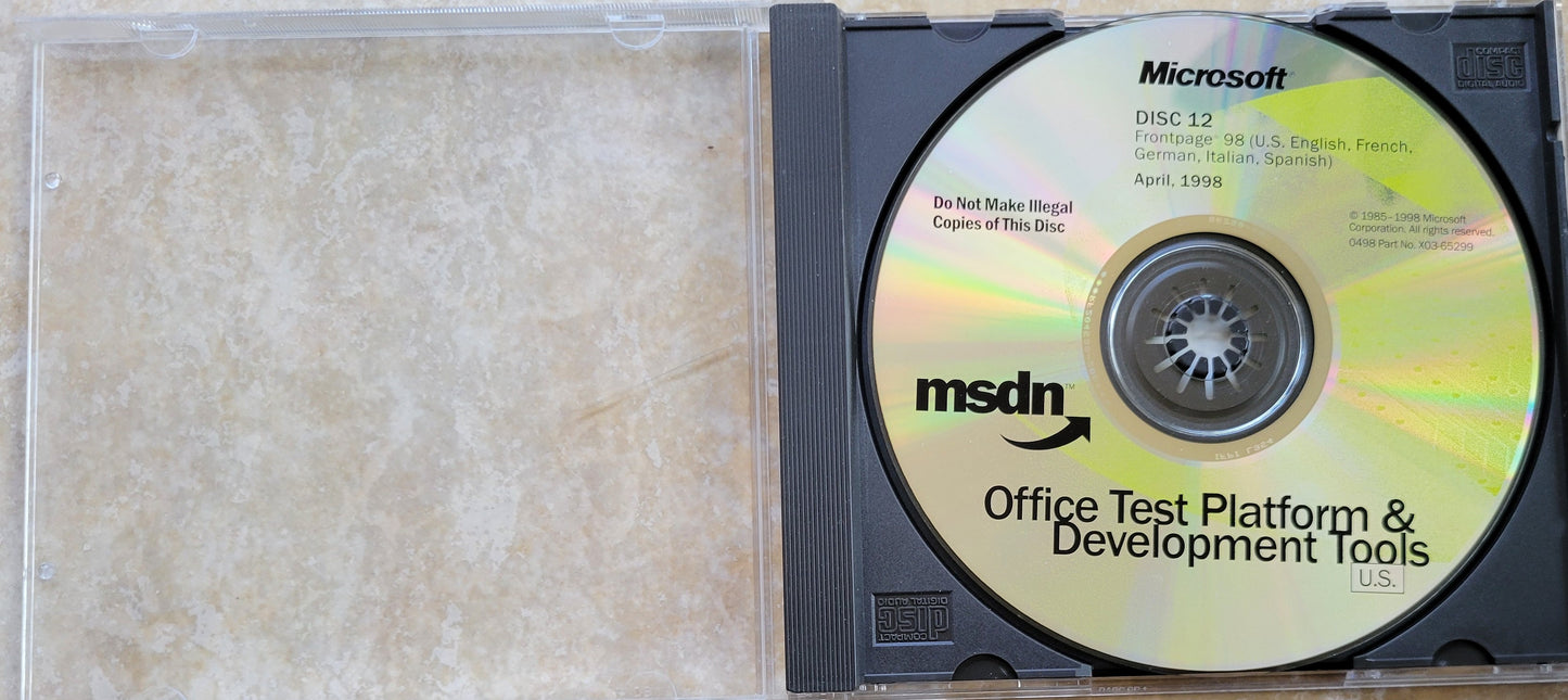 Vintage - Microsoft Frontpage 98, Multi Languages, 1998