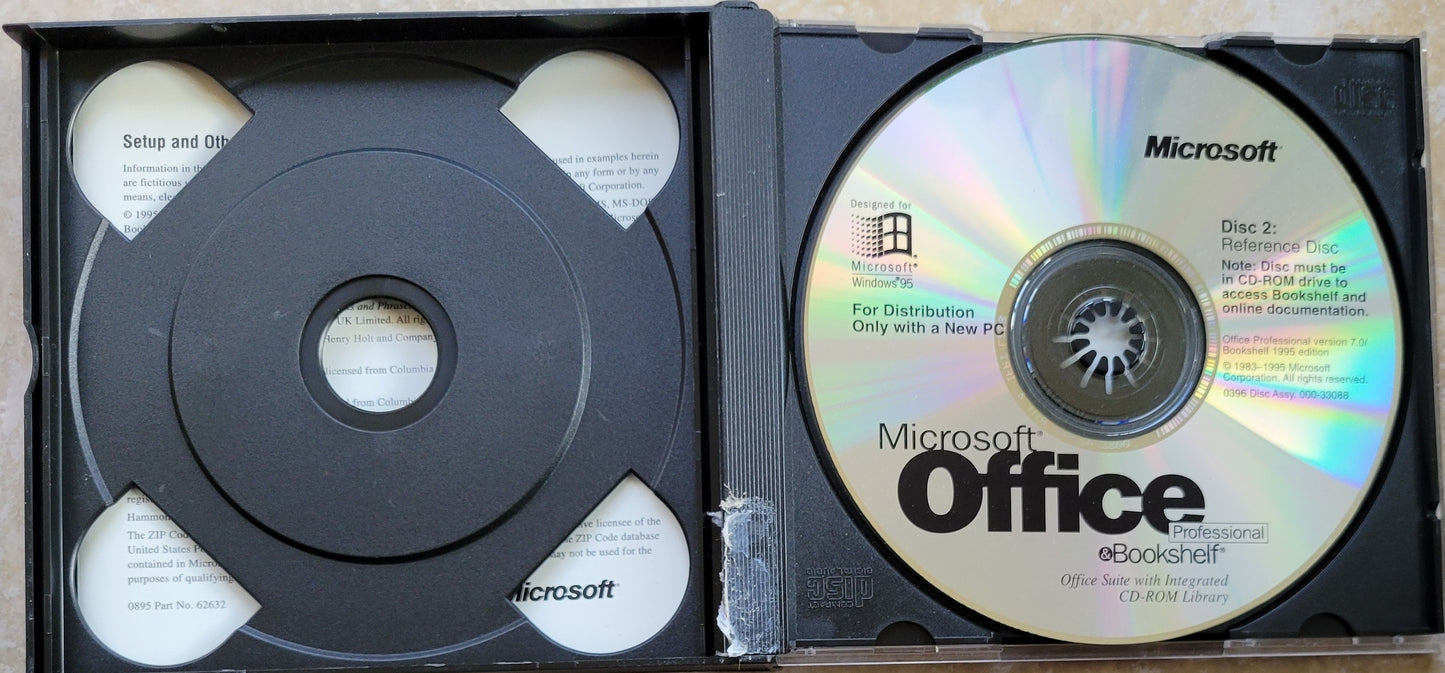 Vintage - Microsoft Office Professional & Bookshelf for Windows 95, 2 CDs, 1995